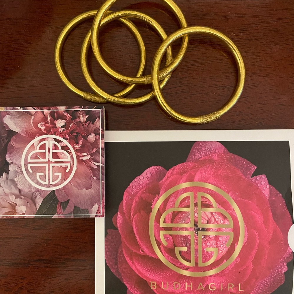 New Set of 4 Size Small Budhagirl, All Weather Gold Bangles